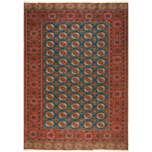 Super Fine Hand-knotted 100% Wool Persian Turkmen Rug 211cm x 294cm
