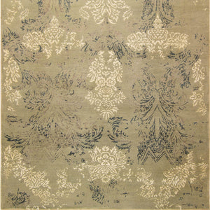 Fine Hand-knotted Wool and Silk Broken Design Rug 186cm x 286cm