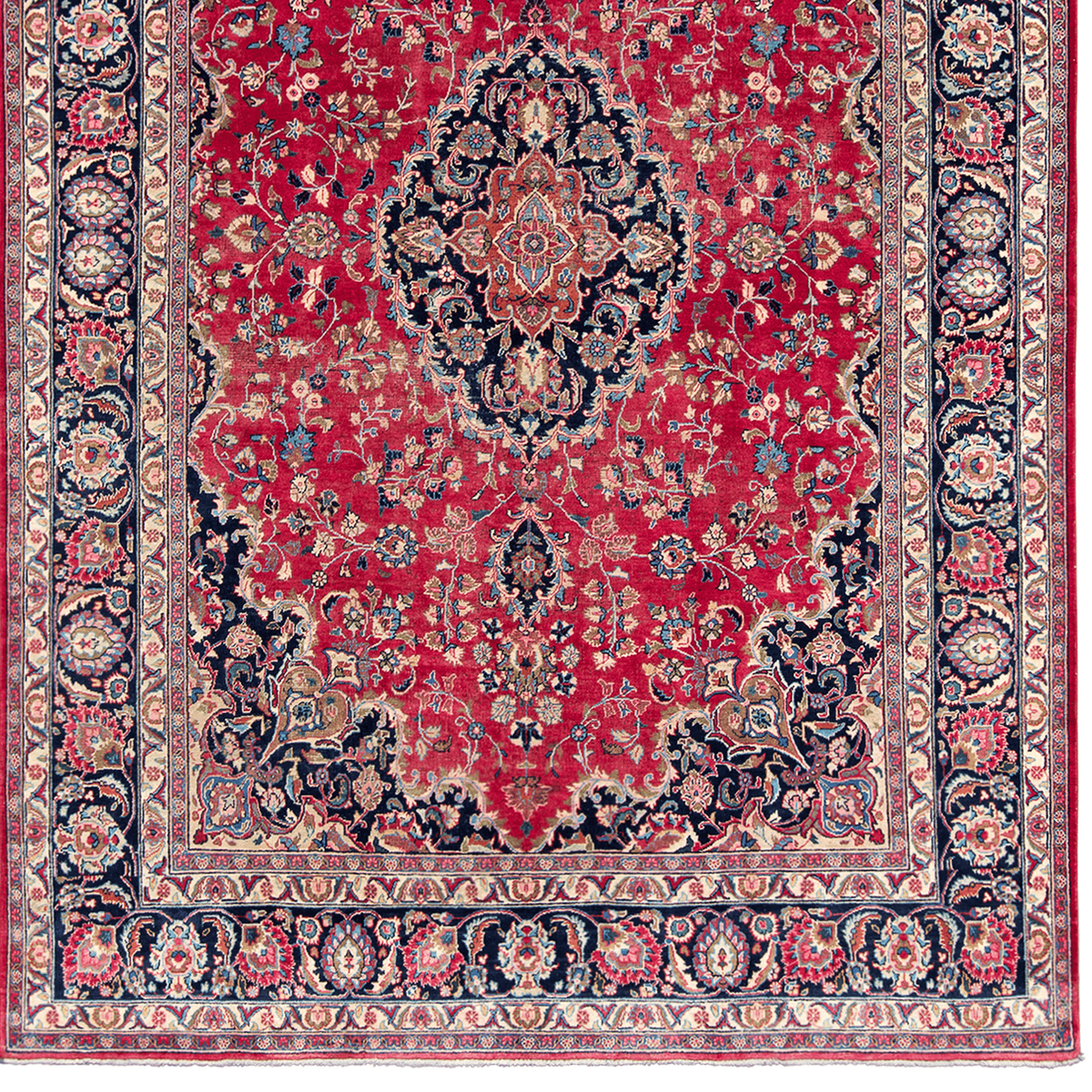 Fine Hand-knotted Wool Vintage Kashan Persian Rug 249cm x 358cm