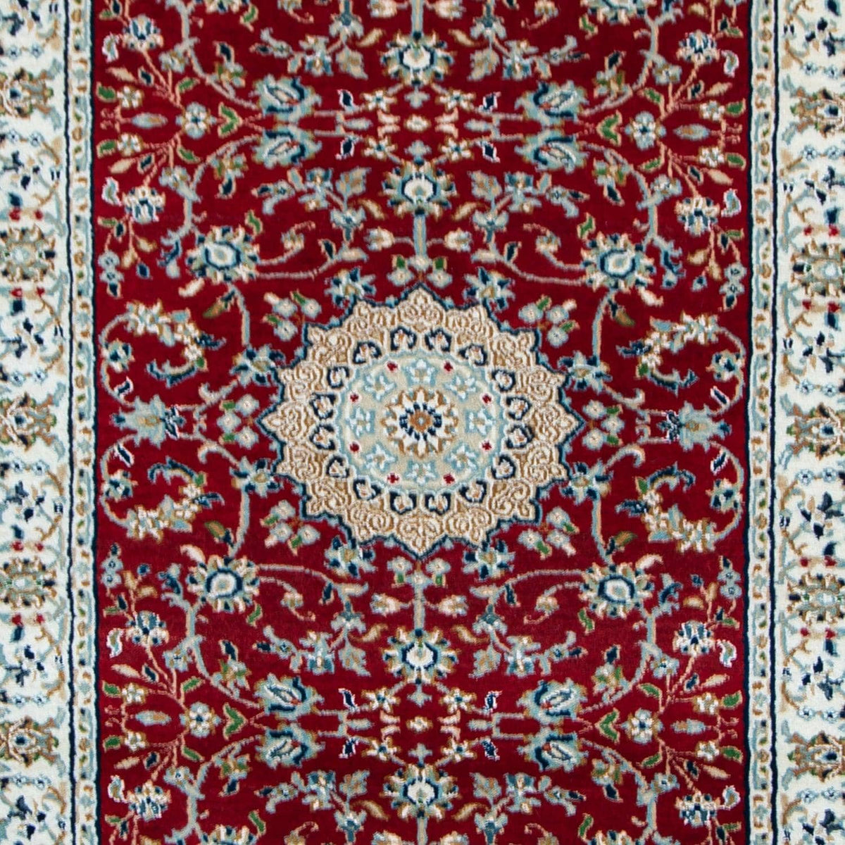 Traditional Handmade Floral Wool &amp; Silk Runner 86cm x 252cm