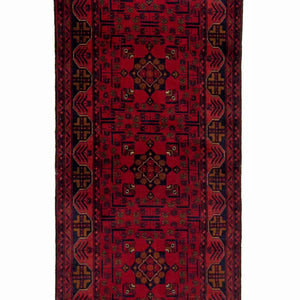 Fine Hand-knotted Wool Afghan Khal Mohammadi Runner 77cm x 972cm