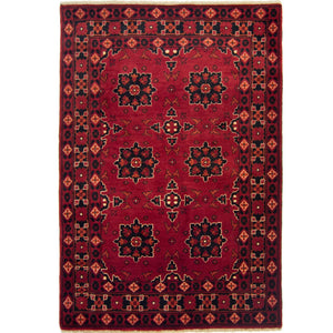 Afghan Hand-knotted Wool Tribal Khal Mohammadi Rug 108cm x 154cm