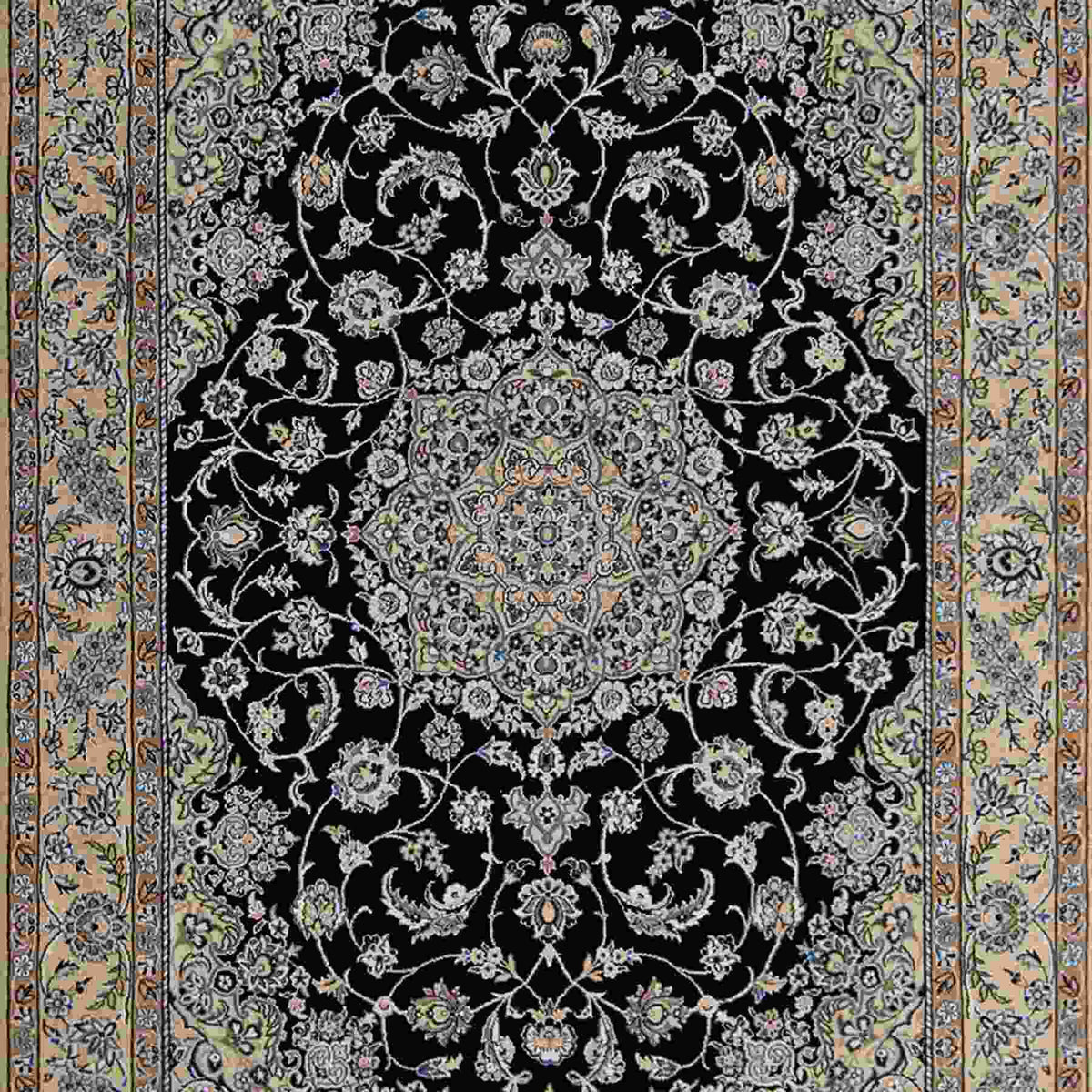 Fine Hand-knotted Wool &amp; Silk 4LAA Nain Persian Rug 155cm x 225cm