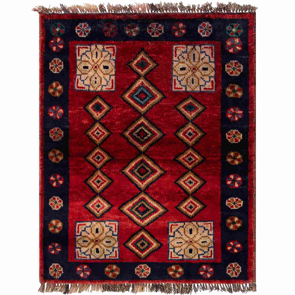 Hand-knotted 100% Wool Shiraz Persian Small Rug 120cm x 145cm