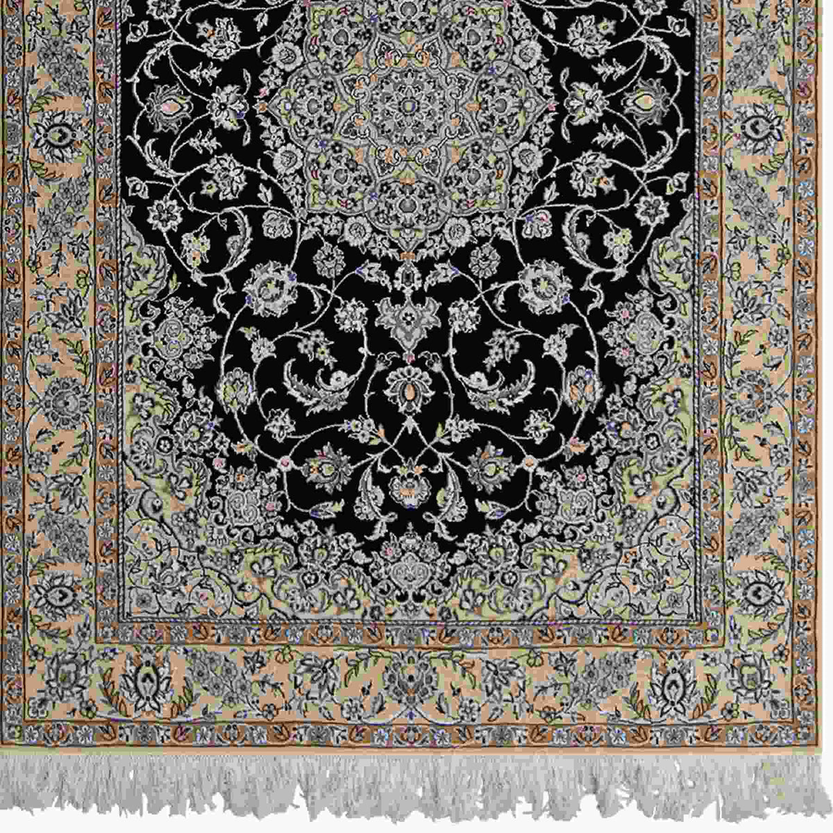 Fine Hand-knotted Wool &amp; Silk 4LAA Nain Persian Rug 155cm x 225cm