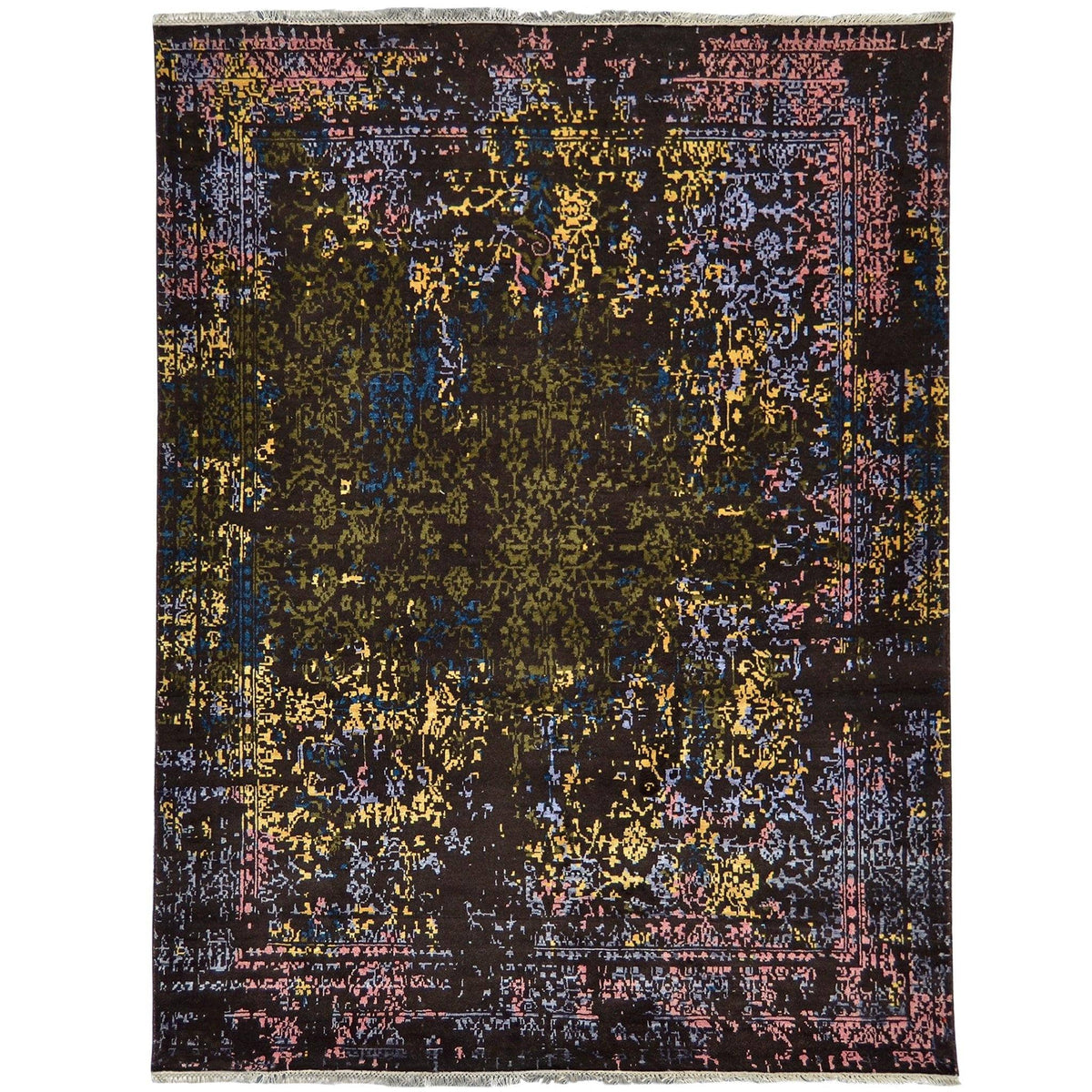 Contemporary Fine Hand-knotted Wool &amp; Bamboo Silk Rug 158cm x 222cm