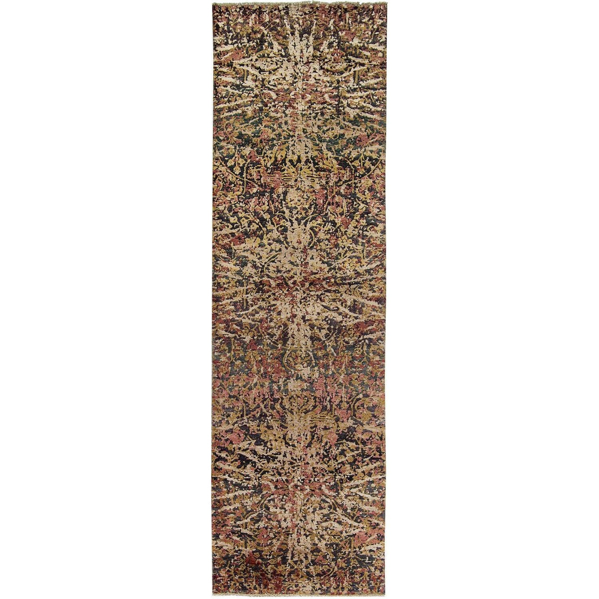 Contemporary Hand-knotted NZ Wool &amp; Bamboo Silk Runner 76cm x 304cm