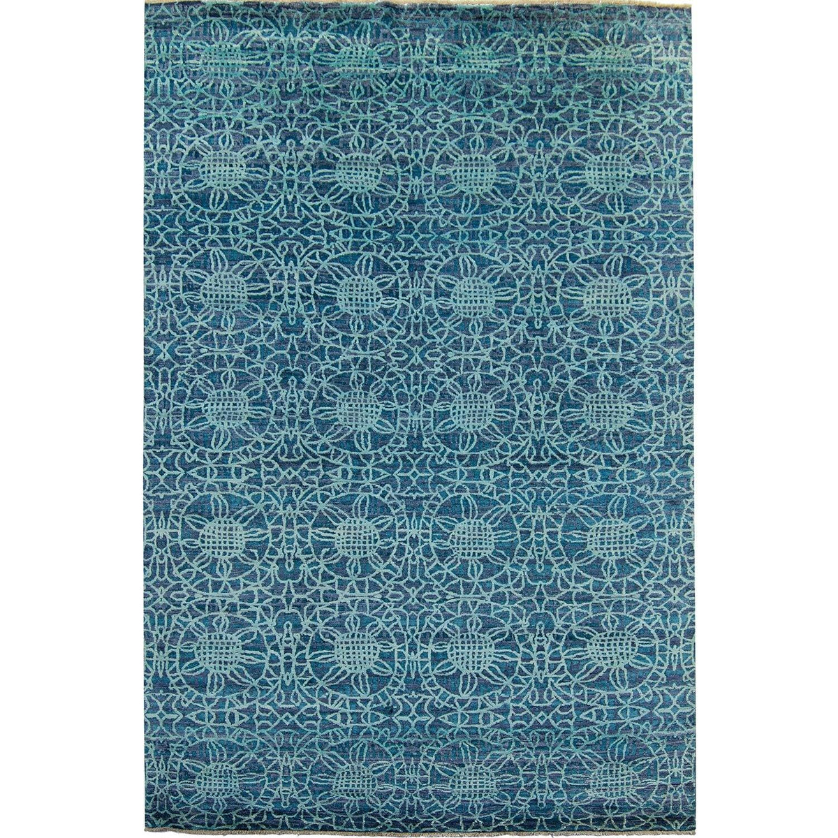 Contemporary Fine Hand-knotted NZ Wool &amp; Bamboo Silk Rug 199cm x 306cm