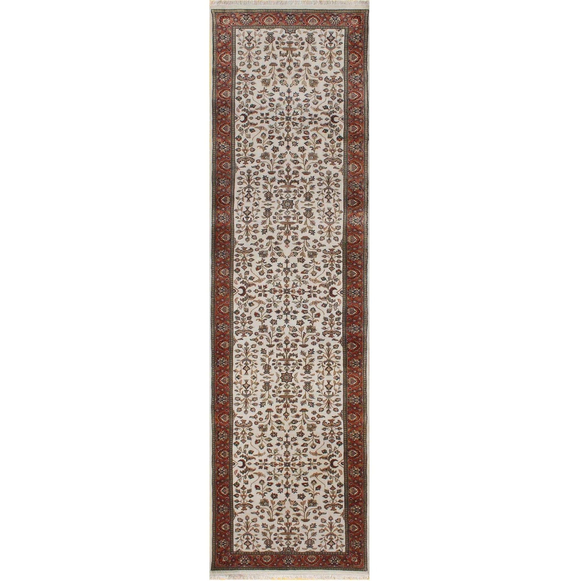 Fine Hand-knotted Saruk Design Wool Hallway Runner 79cm x 255cm