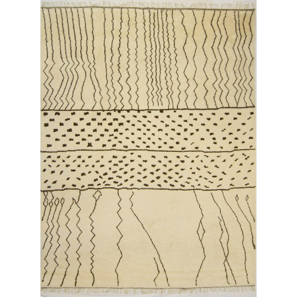 Modern 100% Natural Wool Extra Size Moroccan Rug 309cm x 427cm