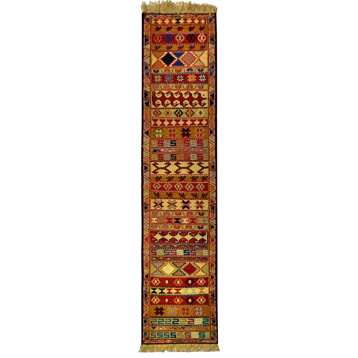 100% Wool Small Kilim Runner 33cm x 203cm