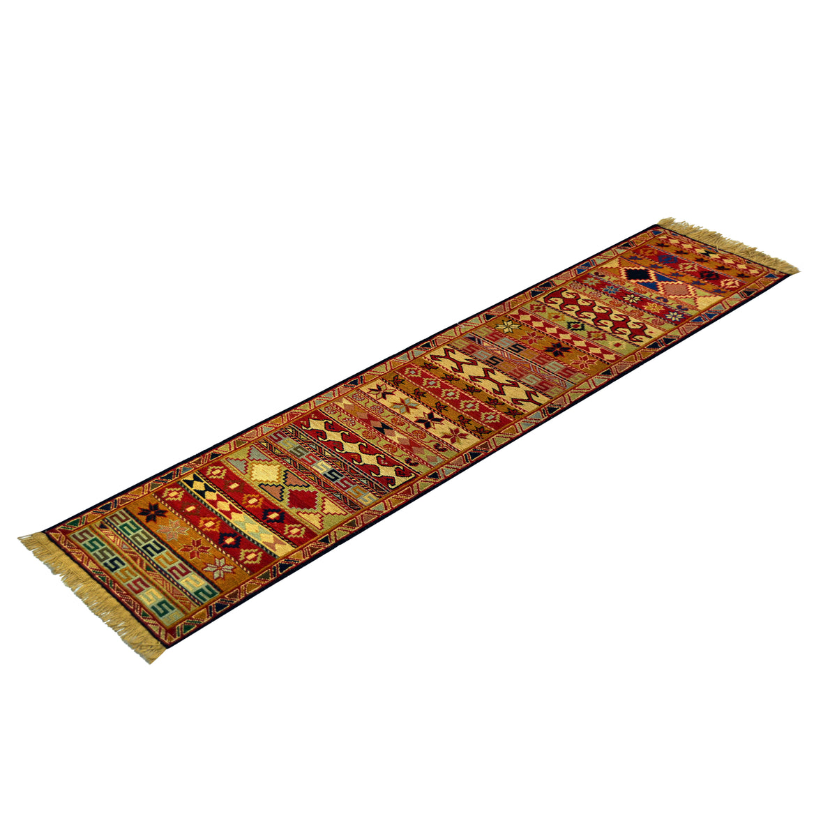 100% Wool Small Kilim Runner 33cm x 203cm