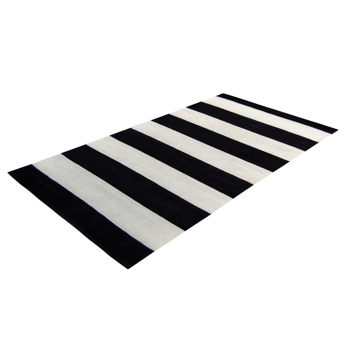 Hand-Loomed Wool Black & White Modern Rug  259cm x 303cm