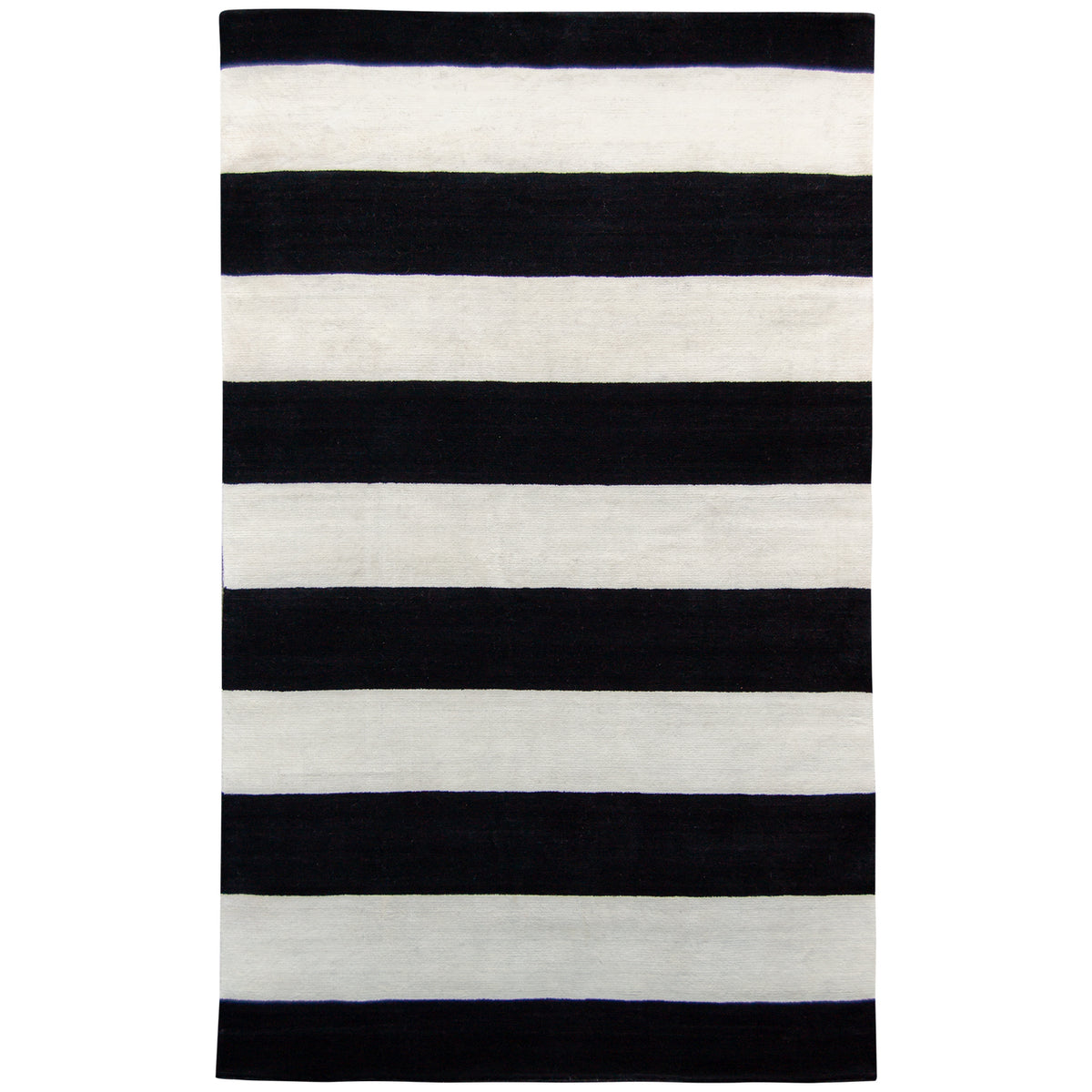 Hand-Loomed Wool Black & White Modern Rug  259cm x 303cm