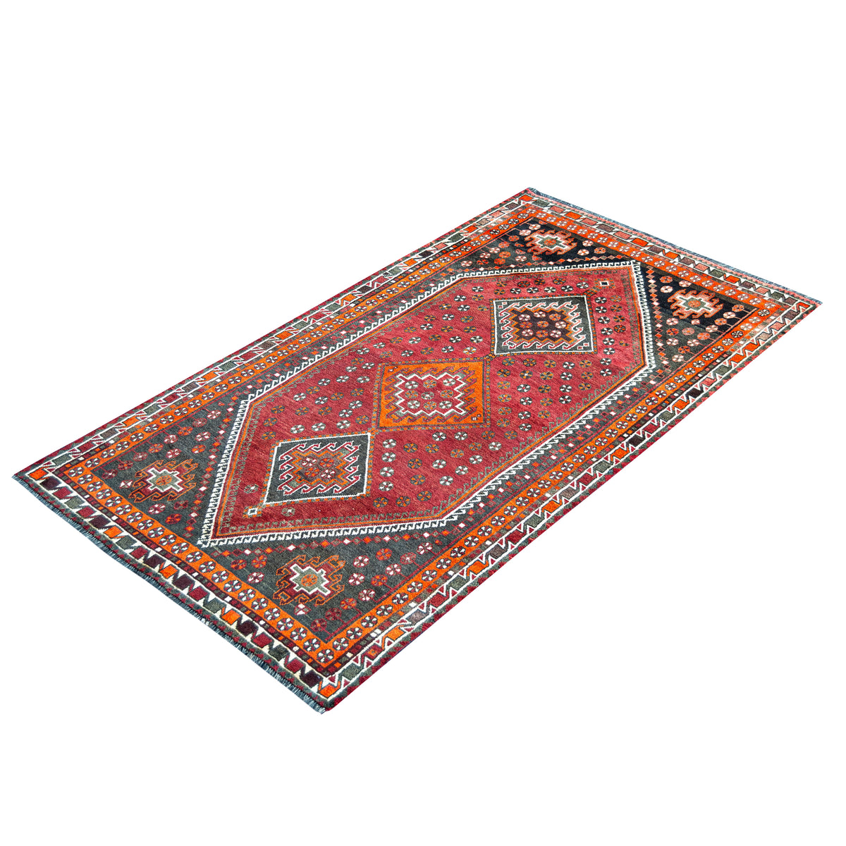 Hand-knotted 100% Wool Shiraz Persian Rug 155cm x 272cm