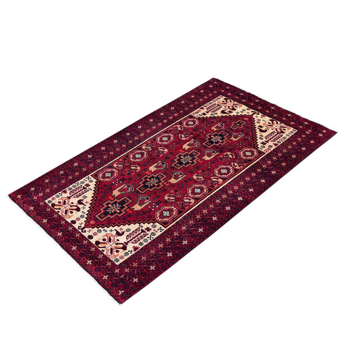 Fine Handmade Wool Baluchi Persian Rug 112cm x 200cm