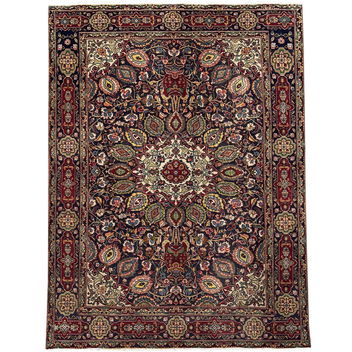 Hand-knotted Wool Tabriz Persian Vintage Rug  195cm x 297cm