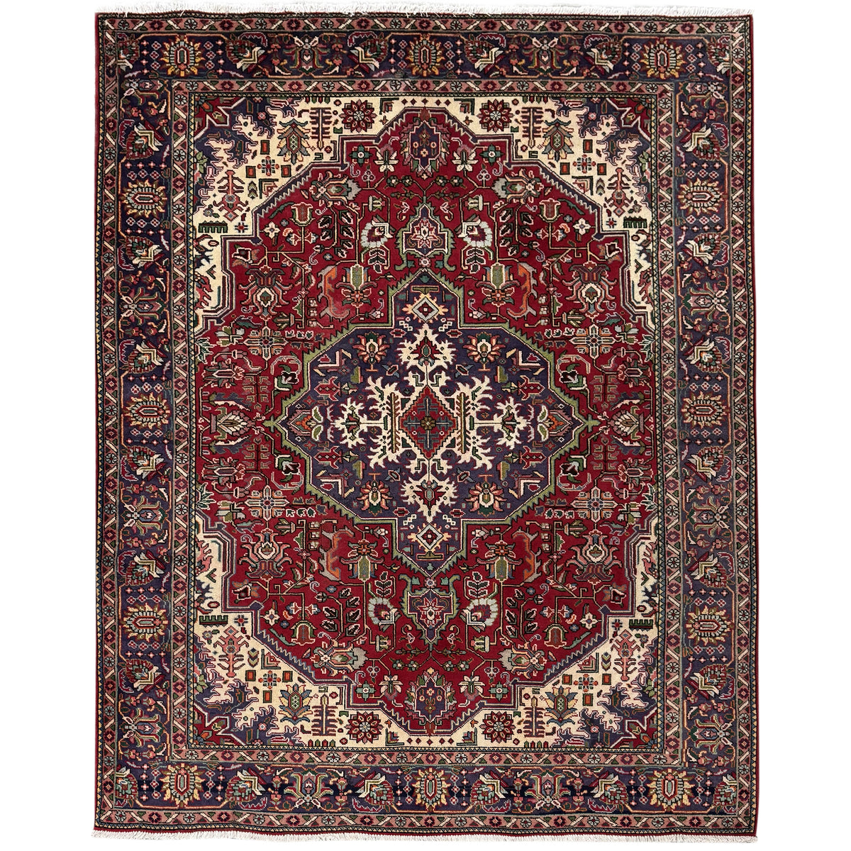 Fine Hand-knotted Wool Tabriz Vintage Persian Rug 185cm x 300cm