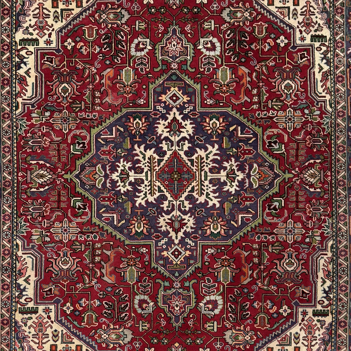 Fine Hand-knotted Wool Tabriz Vintage Persian Rug 185cm x 300cm