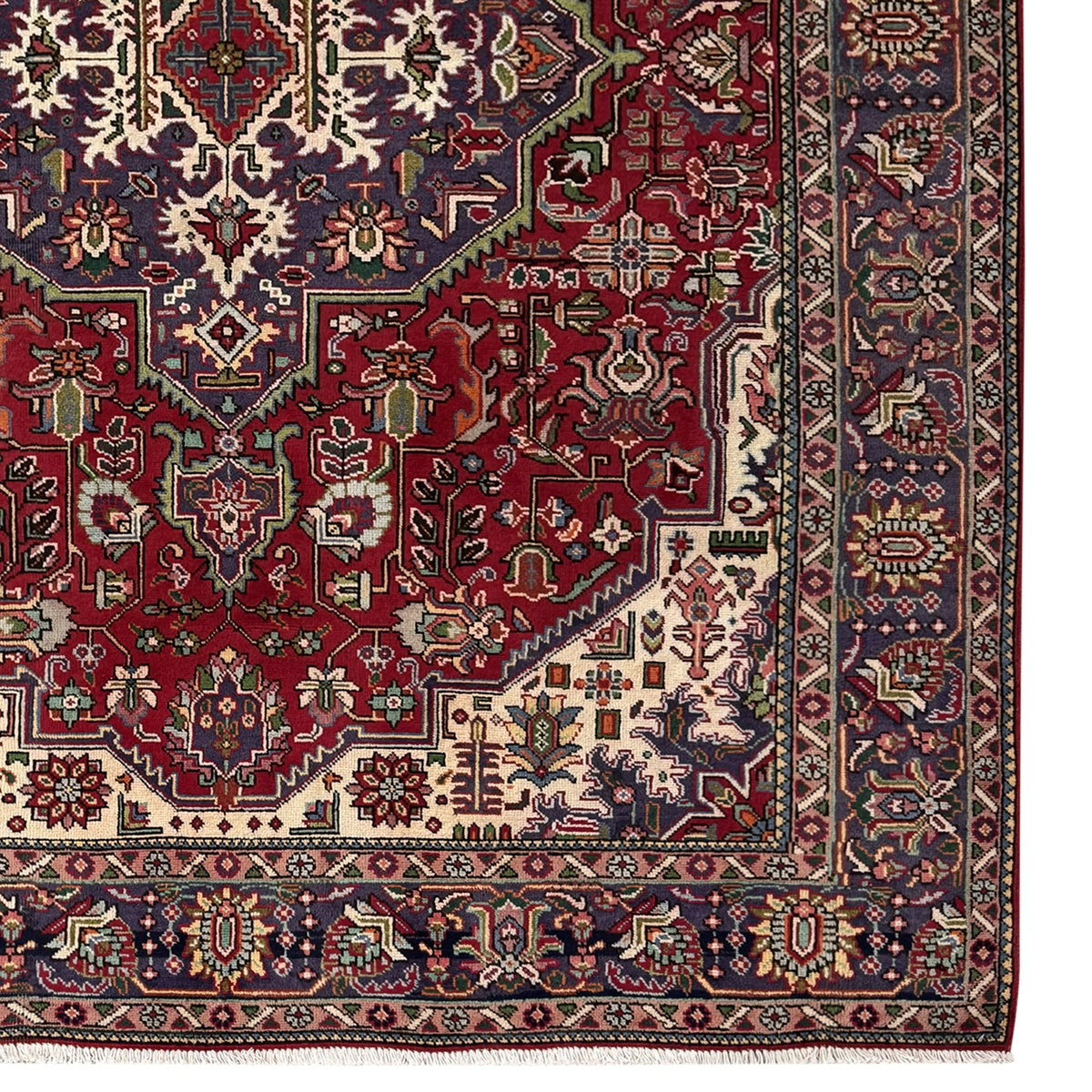 Fine Hand-knotted Wool Tabriz Vintage Persian Rug 185cm x 300cm