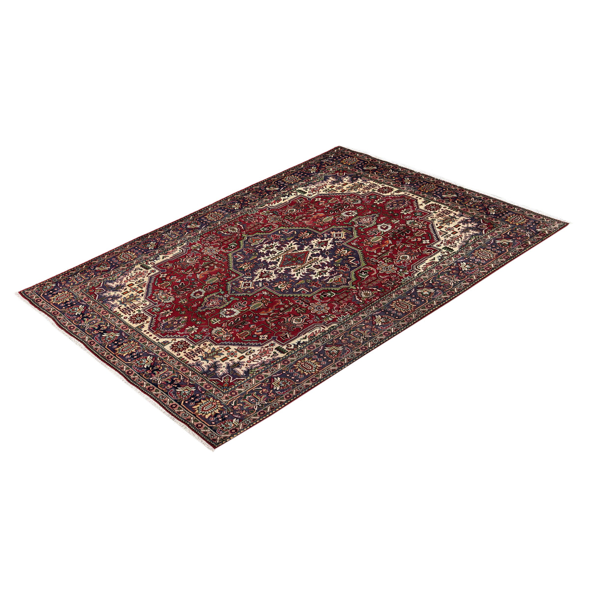 Fine Hand-knotted Wool Tabriz Vintage Persian Rug 185cm x 300cm