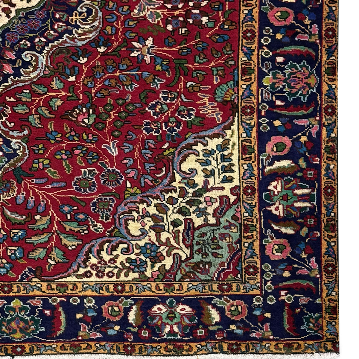 Hand-knotted Wool Tabriz Vintage Persian Rug 208cm x 281cm