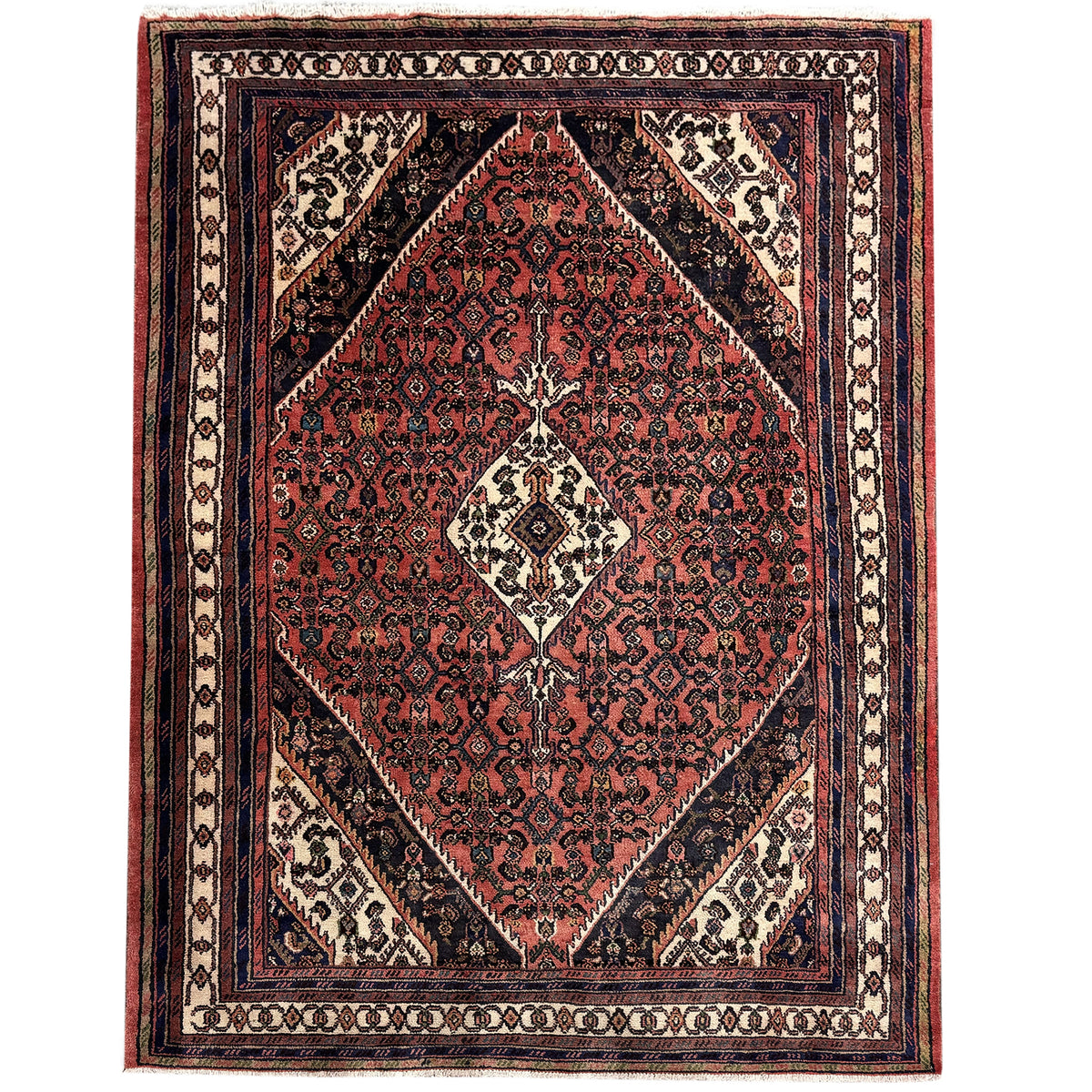 Hand-knotted Hamadan Wool (Senneh Design) Persian Rug 210cm x 290cm