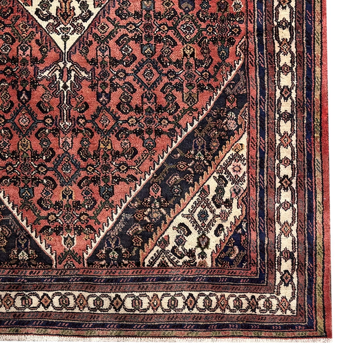 Hand-knotted Hamadan Wool (Senneh Design) Persian Rug 210cm x 290cm