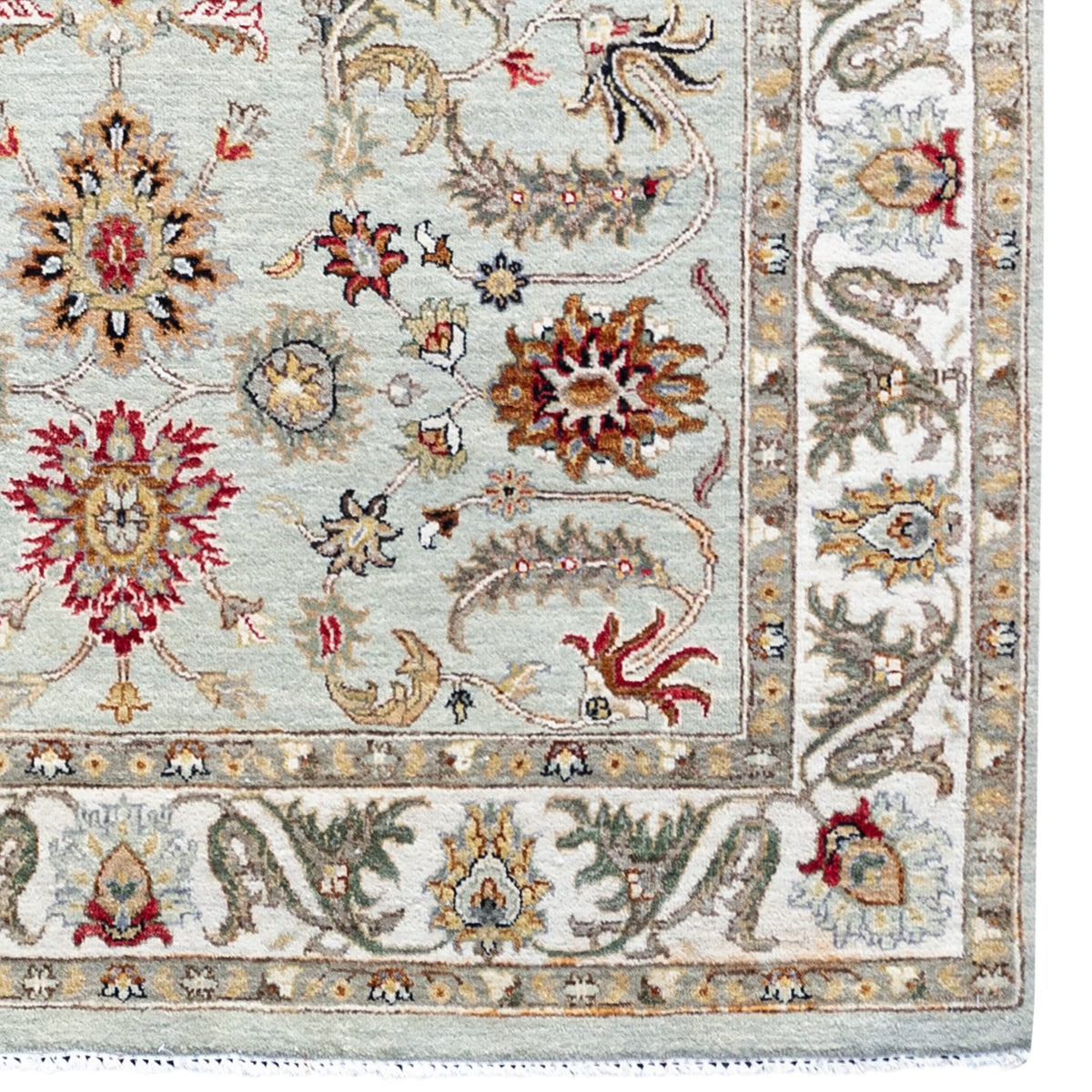 Hand-knotted Allover Design Green Rug  158cm x 246cm