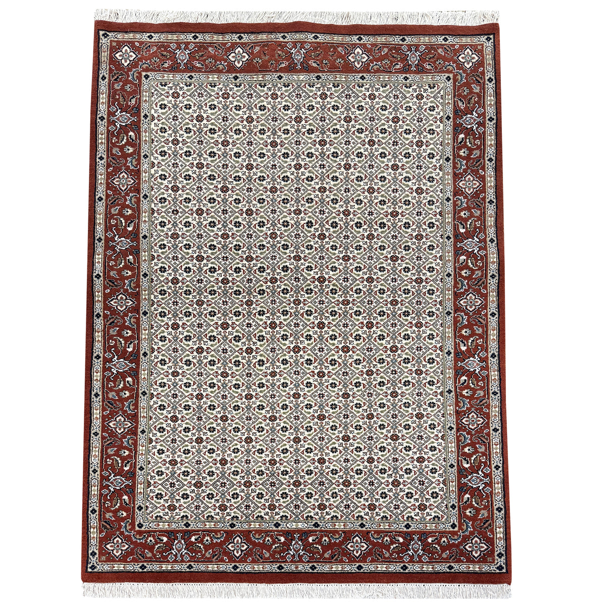 Fine Handmade Wool &amp; Silk Traditional Small Rug  127cm x 185cm