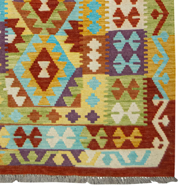 100% Wool Kilim Small Rug 100cm x 147cm-