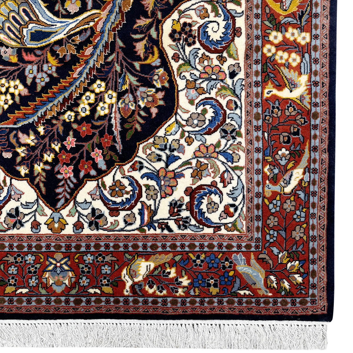 Fine Hand-Knotted Wool Sarukh Persian Rug – Tree of Life Design 105cm x 165cm