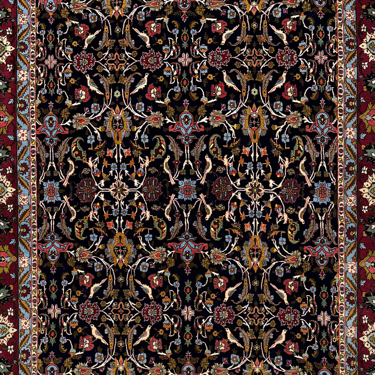 Fine Handmade Persian Veramin Rug – All-Over Floral Design 222cm x 307cm