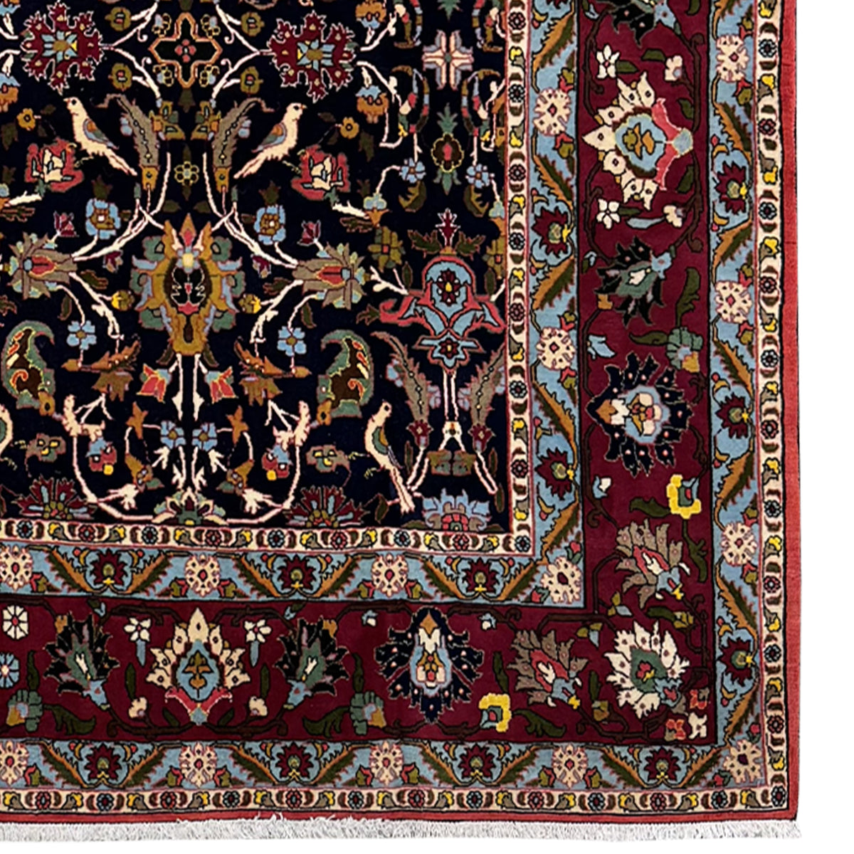 Fine Handmade Persian Veramin Rug – All-Over Floral Design 222cm x 307cm