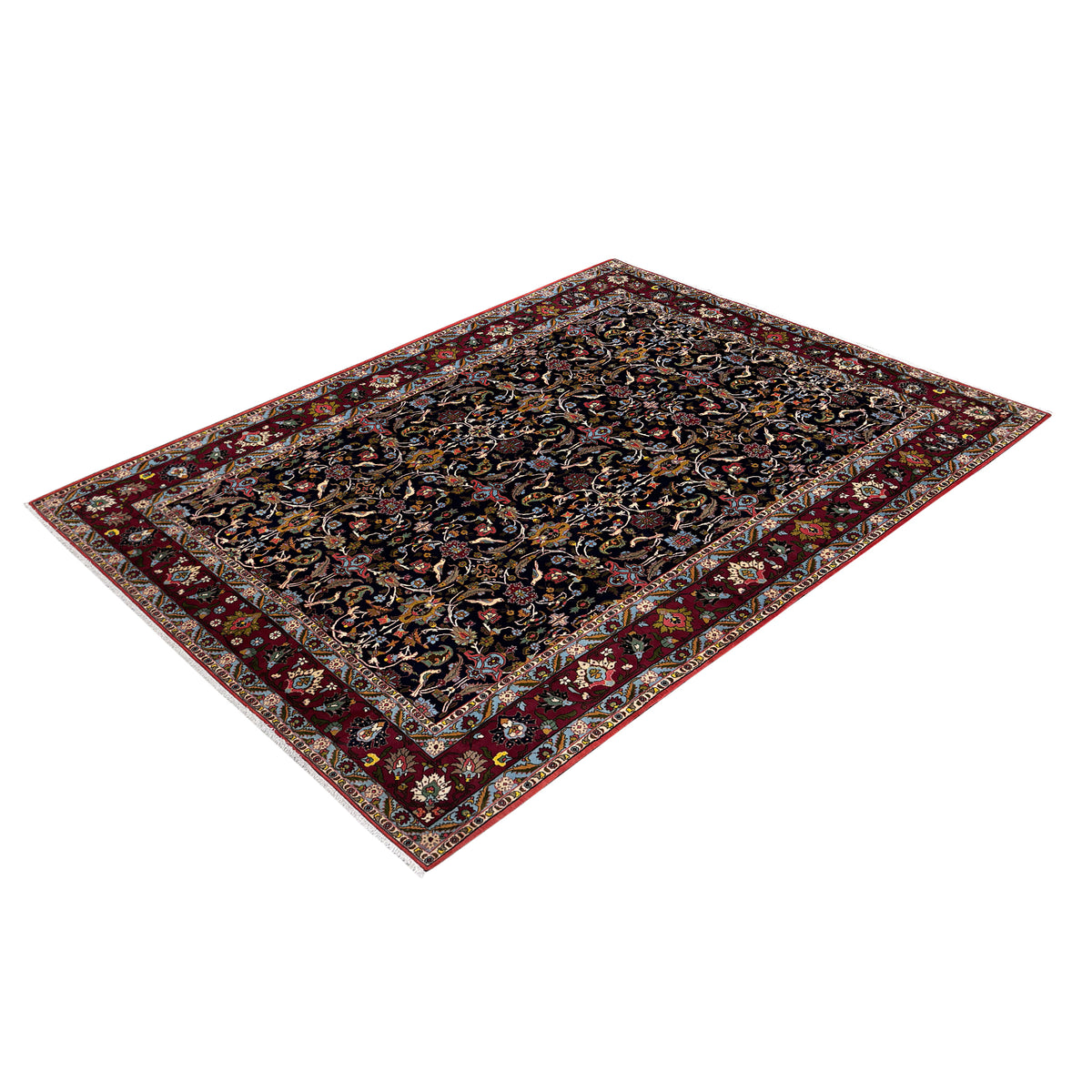 Fine Handmade Persian Veramin Rug – All-Over Floral Design 222cm x 307cm