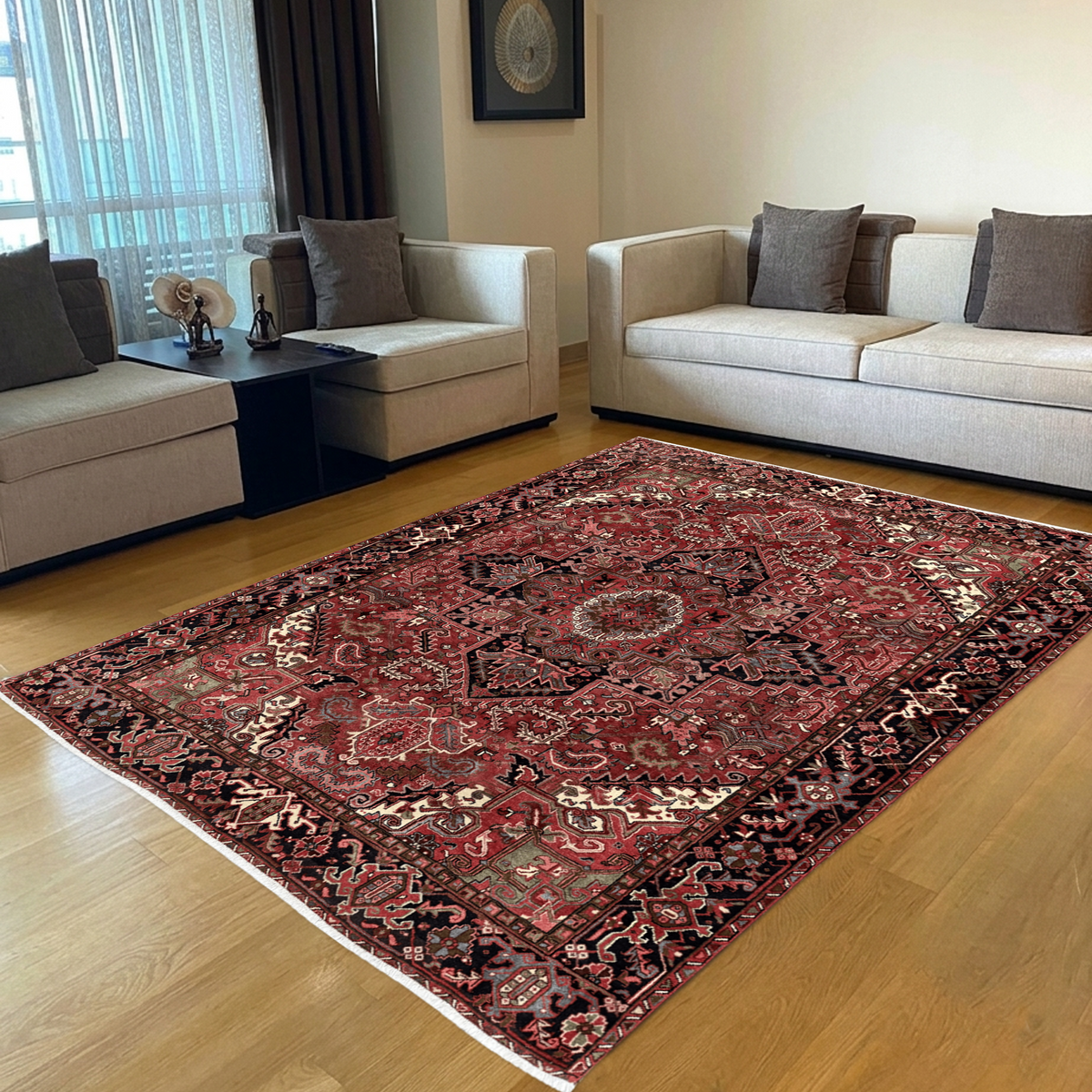 Fine Hand-knotted Traditional Heriz Persian Rug 234cm x 349cm