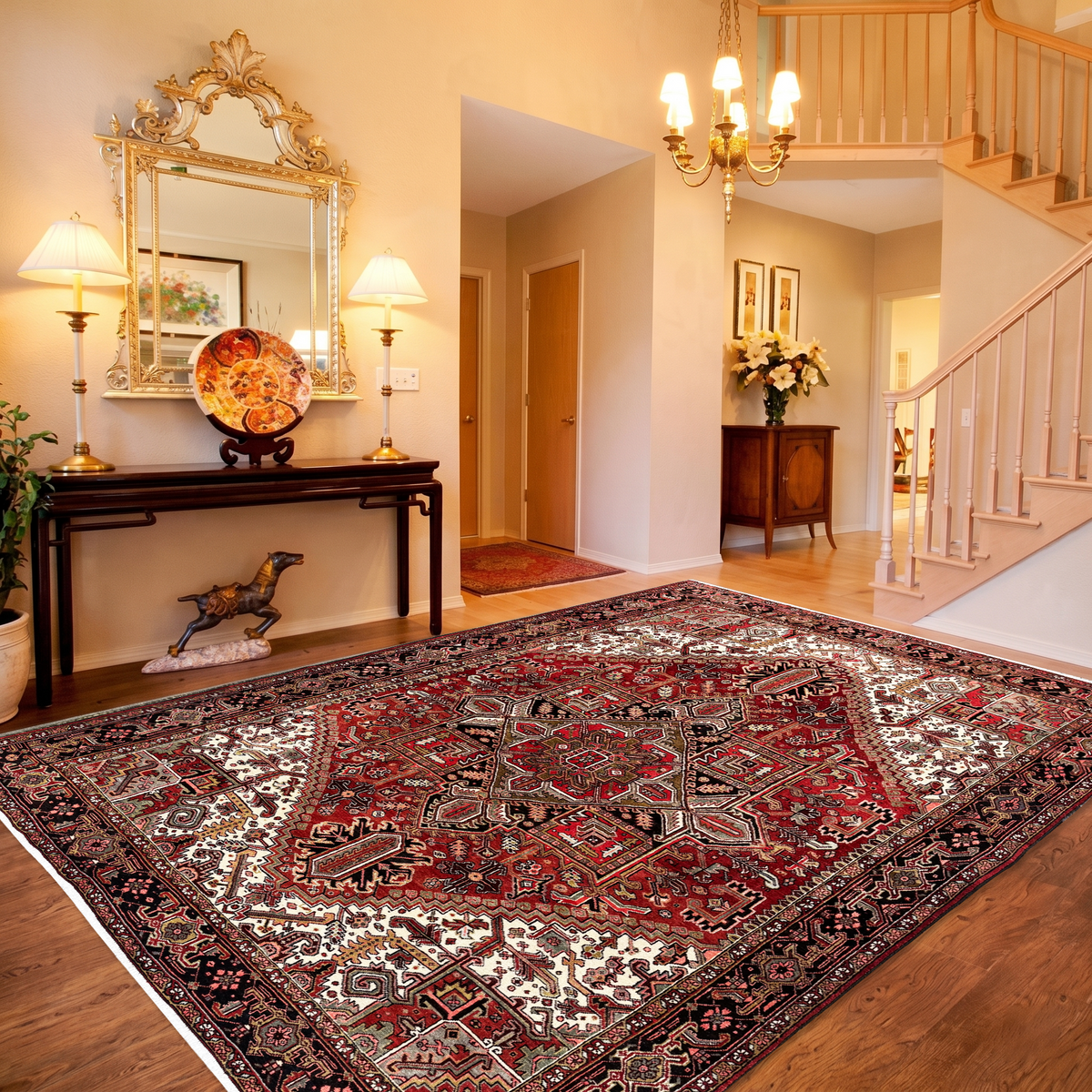 Fine Hand-knotted Wool Heriz Persian Rug  260cm x 339cm