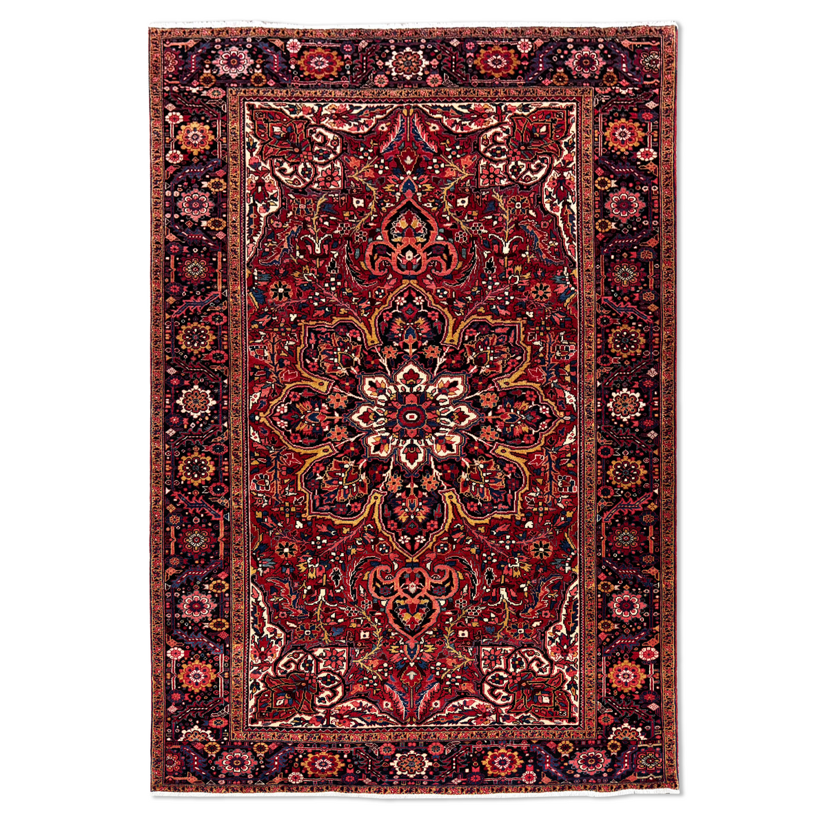 Fine Hand-Knotted Wool Heriz Rug – Large Persian Rug 245cm x 340cm