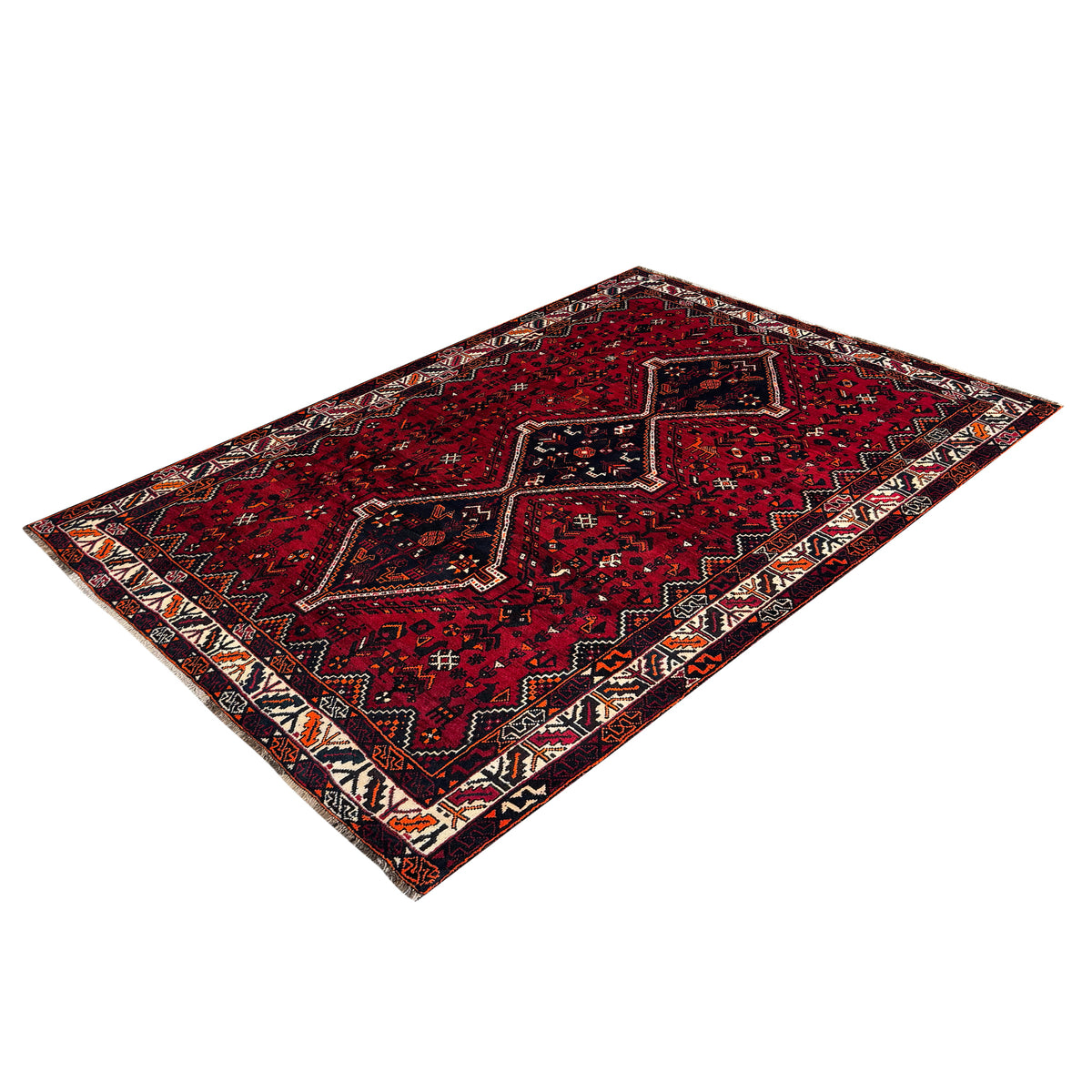 Fine Hand-knotted Shiraz Persian Rug 206cm x 293cm