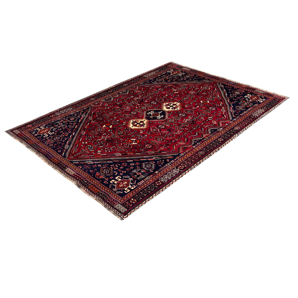 Fine Hand-knotted Traditional Shiraz Persian Rug 206cm x 295cm