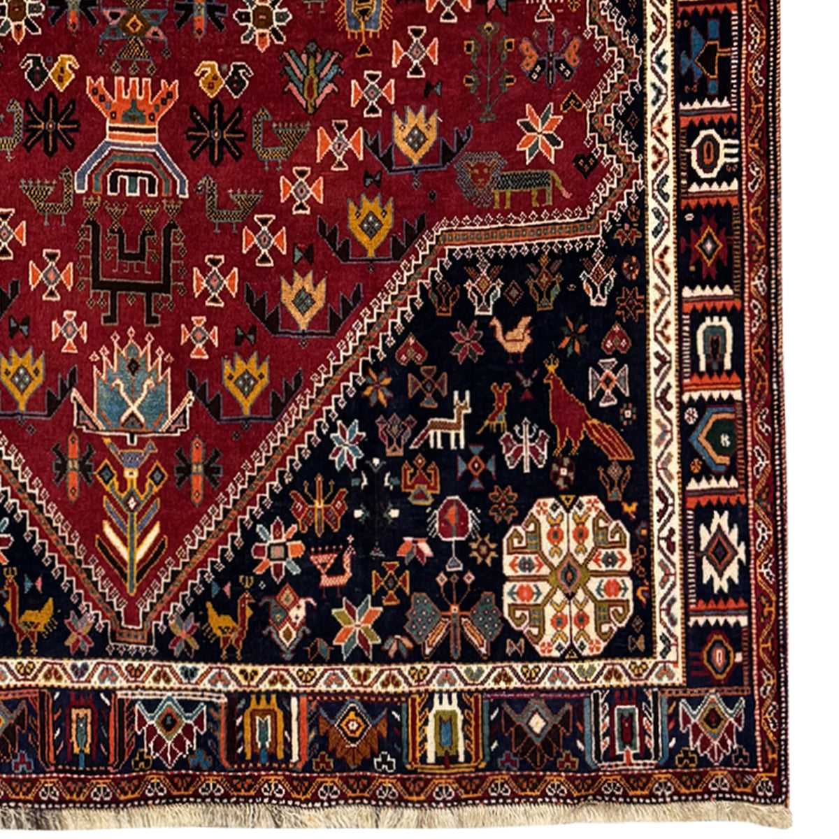 Fine Hand-knotted Wool Shiraz Persian Rug 185cm x 292cm