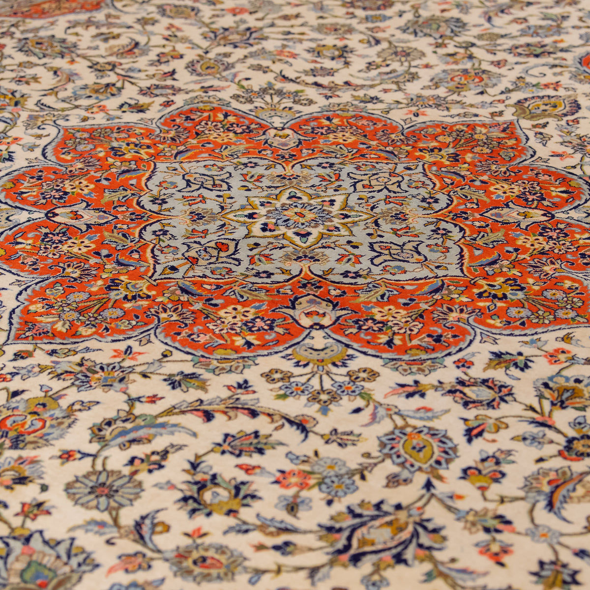 Oversized Handmade Fine Wool Kashan Persian Rug 354cm x 485cm
