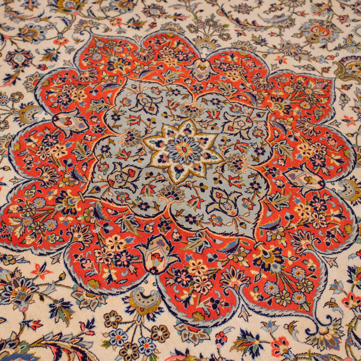 Oversized Handmade Fine Wool Kashan Persian Rug 354cm x 485cm