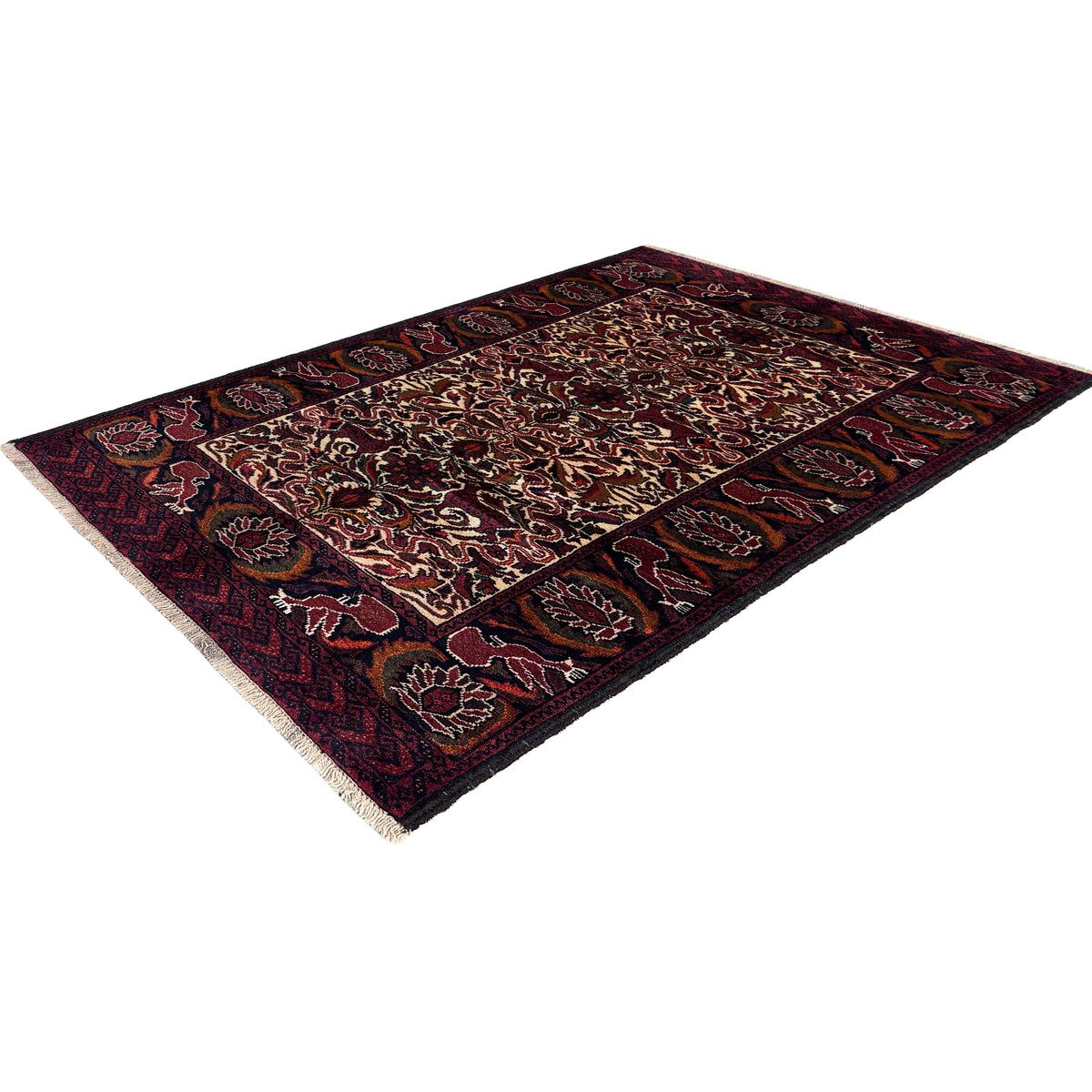 Fine Handmade Wool Baluchi Persian Small Rug 88cm x 128cm