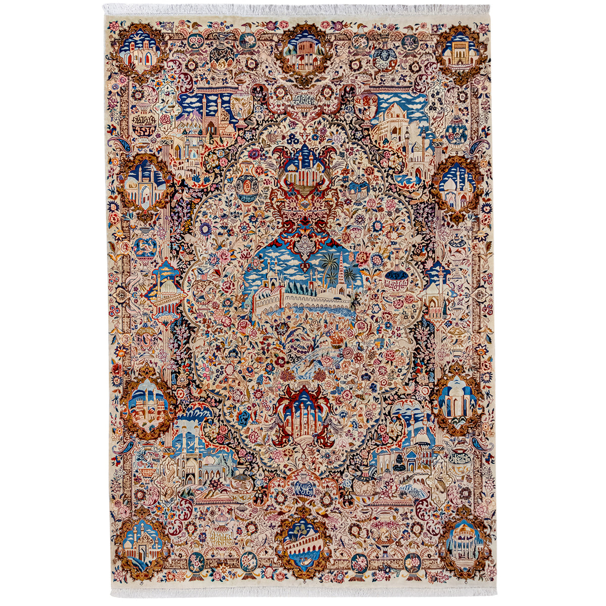Kashmar Fine Persian Rug – Hand Knotted Wool, Zir Khaki Design 302cm x 400cm