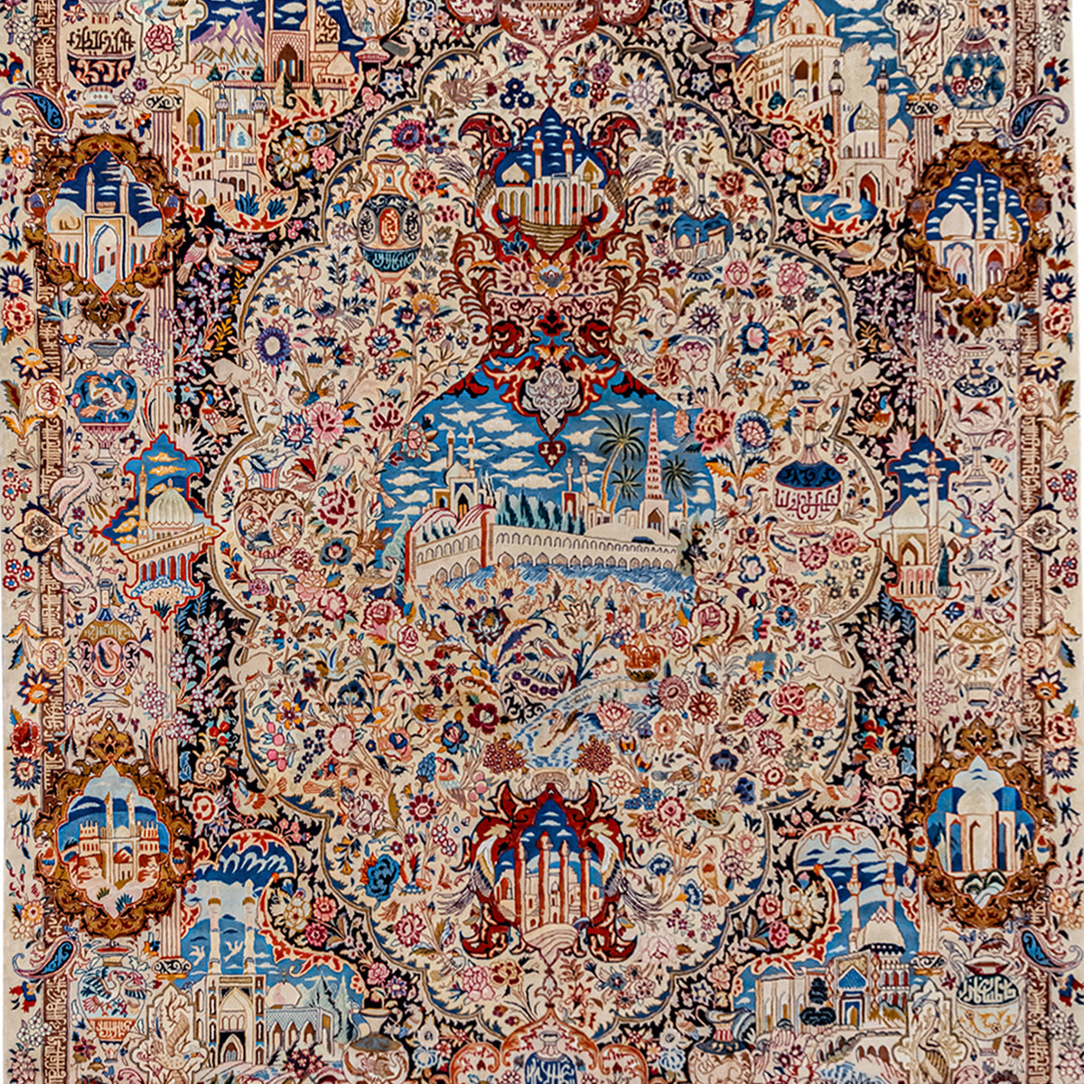 Kashmar Fine Persian Rug – Hand Knotted Wool, Zir Khaki Design 302cm x 400cm