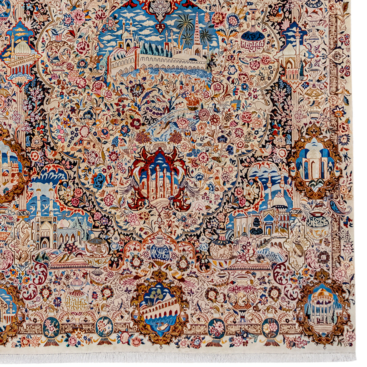 Kashmar Fine Persian Rug – Hand Knotted Wool, Zir Khaki Design 302cm x 400cm