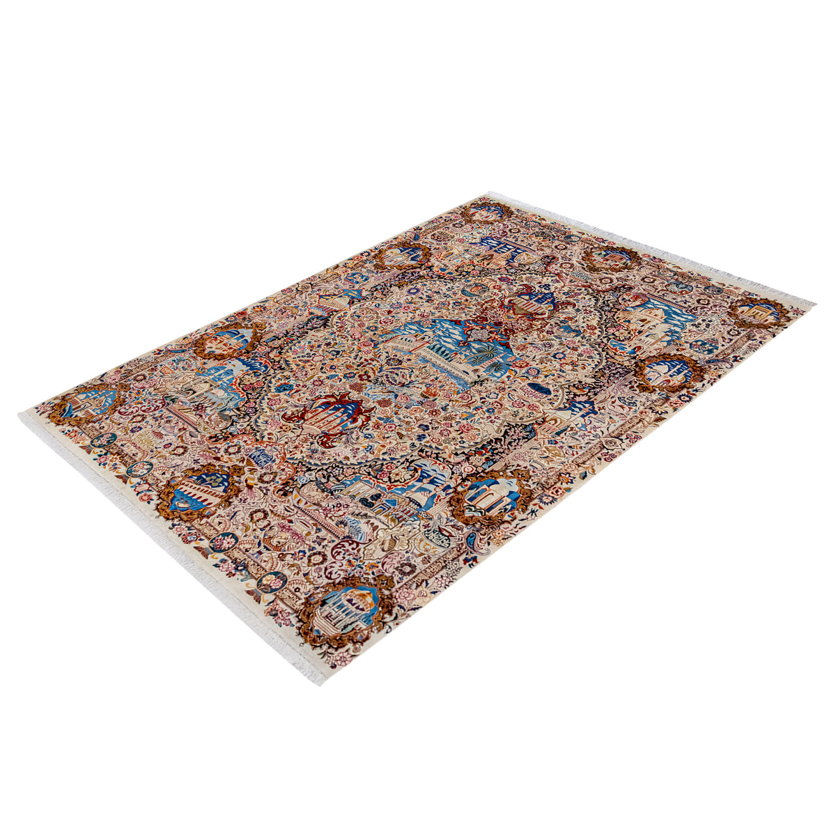 Kashmar Fine Persian Rug – Hand Knotted Wool, Zir Khaki Design 302cm x 400cm