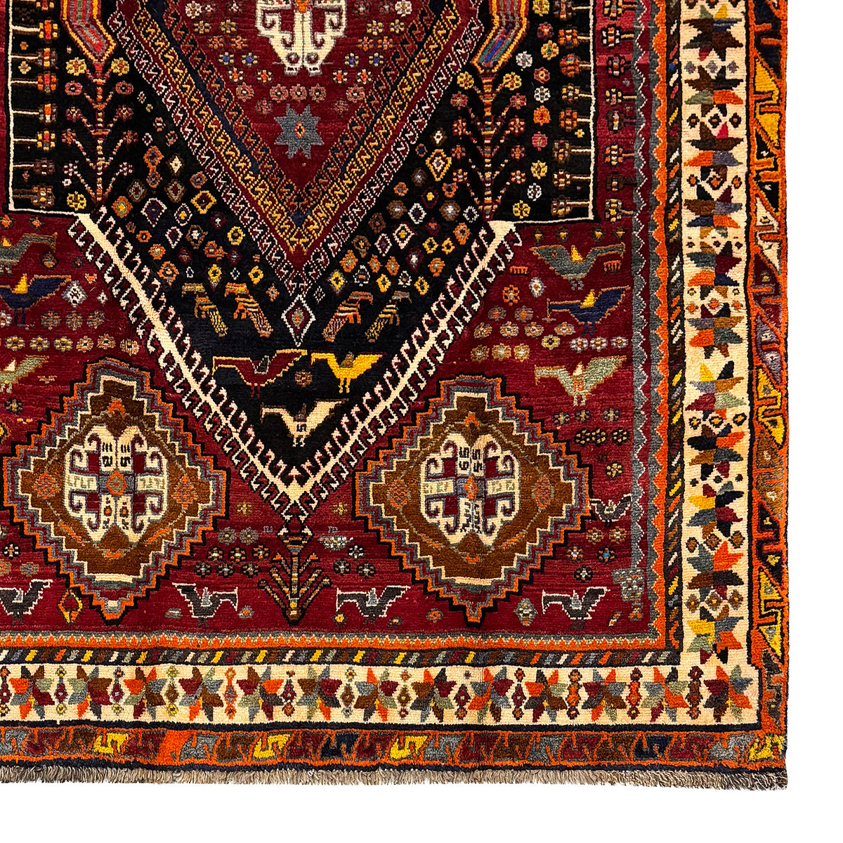 Authentic Hand-Knotted Shiraz Persian Rug 167cm x 273cm