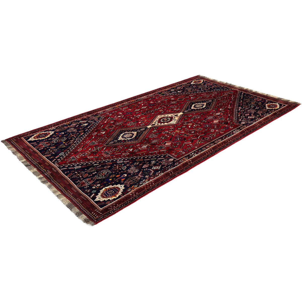 Fine Hand-knotted Wool Shiraz Persian Rug 204cm x 390cm